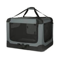 Amazon Basics Összecsukható Utazó Kennel 4 Ajtóval Macskáknak Kutyáknak Nyulaknak Szürke L 91x61x61 cm 1