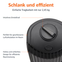 Oscilačný stĺpový ventilátor Amazon Basics – matná čierna – 71 cm, 35 W, 3 rýchlosti 3
