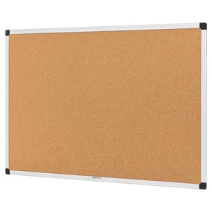Avizier din plută Amazon Basics cu ramă din aluminiu, 90x60 cm, dreptunghiular, argintiu — ramă din aluminiu deteriorată (stare: vezi a 2-a imagine)