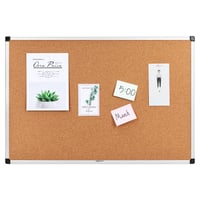 Avizier din plută Amazon Basics cu ramă din aluminiu, dreptunghiular, 90 x 60 cm, argintiu 8