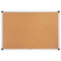 Avizier din plută Amazon Basics cu ramă din aluminiu, dreptunghiular, 90 x 60 cm, argintiu 9