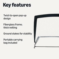 Súprava 2 ks prenosných skladacích futbalových bránok Amazon Basics, 121 x 91 cm, tréningové bránky do záhrady so sieťou a taškou, čierne 2