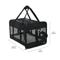 Geantă de transport moale Amazon Basics pentru animale de companie, câini, negru, mărime mare, 50 x 30,4 x 30,4 cm 3