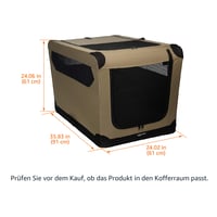 Mäkká skladacia klietka pre psov Amazon Basics, 91 x 61 x 61 cm, svetlohnedá, pre veľké psy 2