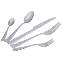 Set de tacâmuri Amazon Basics din oțel inoxidabil cu margine pătrată, 20 piese, pentru 4 persoane, argintiu 2