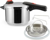 Amazon Basics rozsdamentes acél nyomásfőző gőzöléssel, indukciós, 6 liter, ezüst 1
