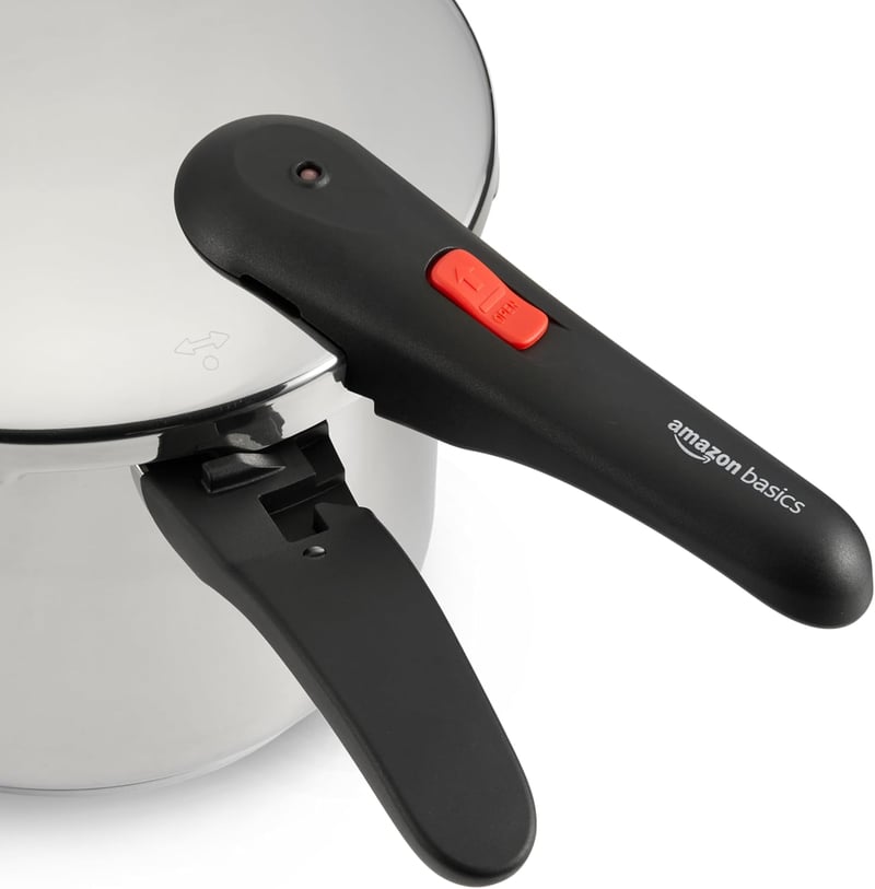 Amazon Basics rozsdamentes acél nyomásfőző gőzöléssel, indukciós, 6 liter, ezüst