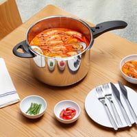 Amazon Basics rozsdamentes acél nyomásfőző gőzöléssel, indukciós, 6 liter, ezüst 7