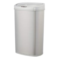 Amazon Basics kanta za otpatke od nehrđajućeg čelika s automatskim poklopcem, pravokutna, 50 litara, srebrna 1