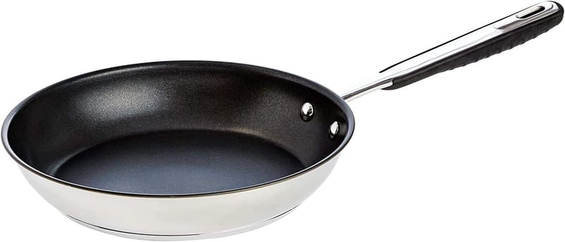 Amazon Basics rozsdamentes acél tapadásmentes serpenyő 20 cm indukciós - 20 cm, Non-stick