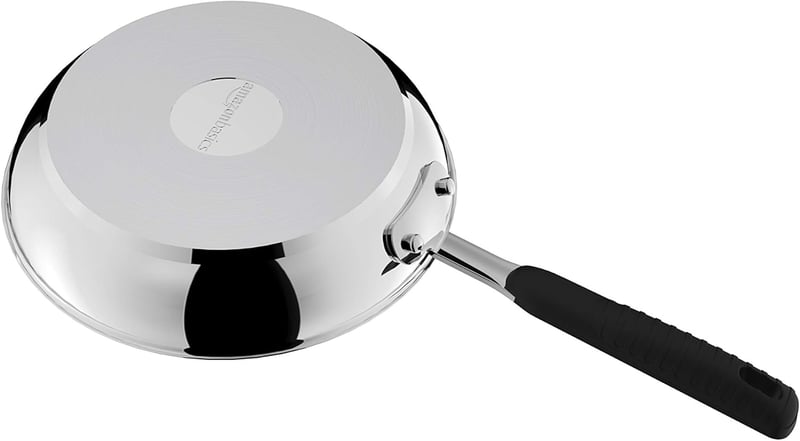 Amazon Basics rozsdamentes acél tapadásmentes serpenyő 20 cm indukciós - 20 cm, Non-stick