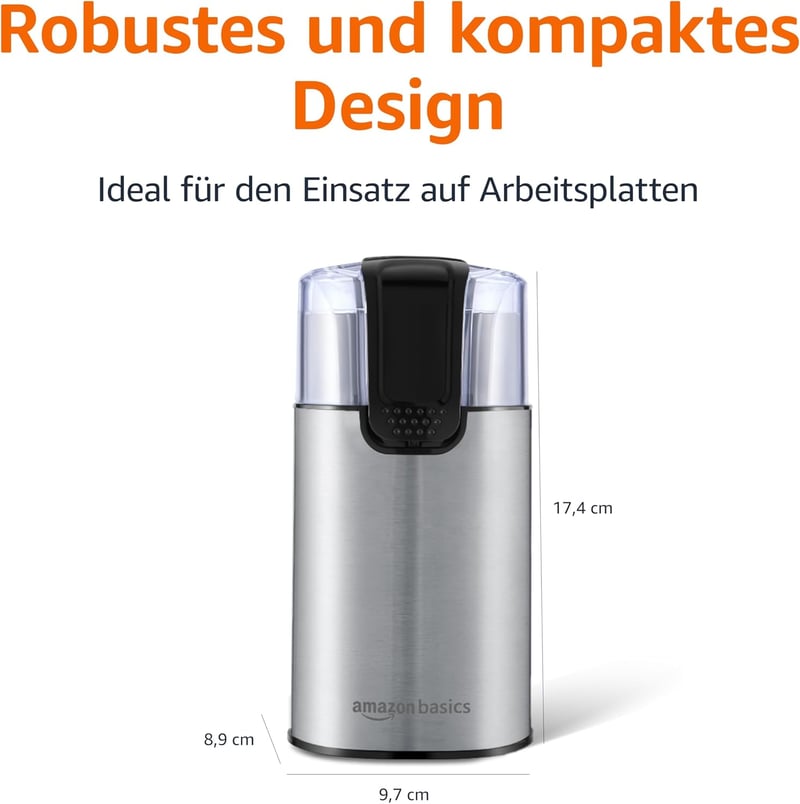 Amazon Basics Rozsdamentes Elektromos Kávéőrlő