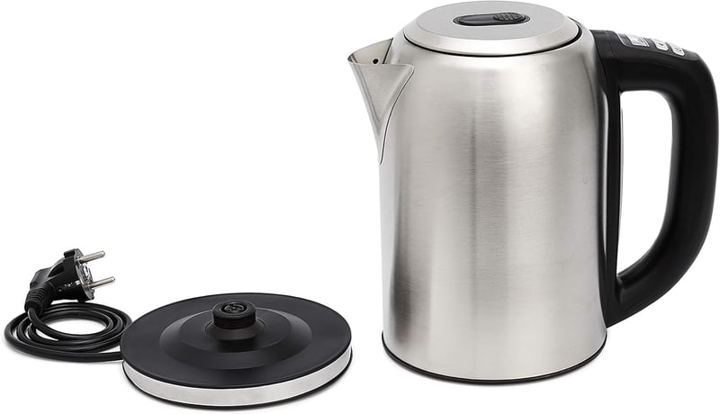 Amazon Basics Rozsdamentes Vízforraló Digitális Kijelzővel, Hőmérséklet Szabályozás, 1.7L