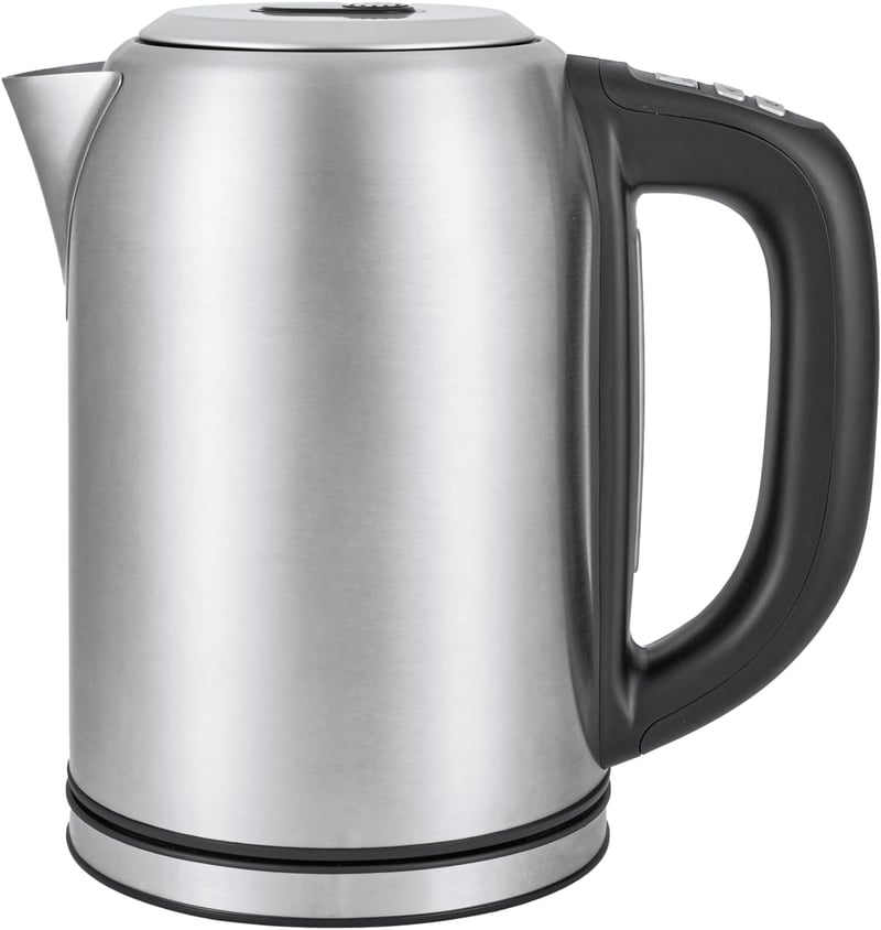 Amazon Basics Rozsdamentes Vízforraló Digitális Kijelzővel, Hőmérséklet Szabályozás, 1.7L