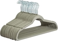 Amazon Basics Ruhaakasztó Öltönyökhöz és Ruhákhoz - Pack of 30, Grey, Without tie clip 1