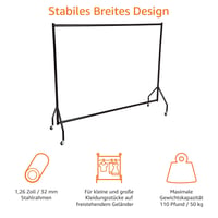 Amazon Basics stojan na šaty 182 x 152 cm čierny, vešiakový stojan, organizér do šatníka 2