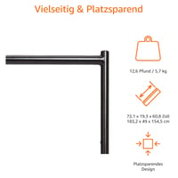 Amazon Basics stojan na šaty 182 x 152 cm čierny, vešiakový stojan, organizér do šatníka 4