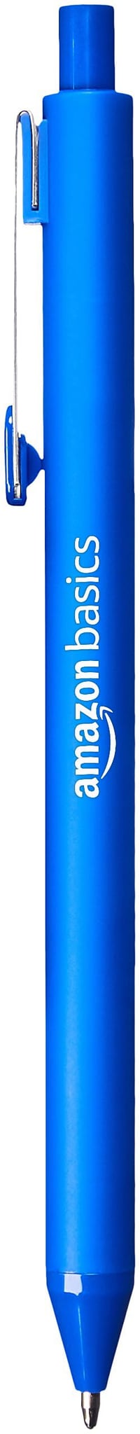 Guľôčkové pero Amazon Basics Soft-Grip so stláčacím mechanizmom – modré, nerozmazateľné, balenie 12 ks, na školské a kancelárske použitie 4