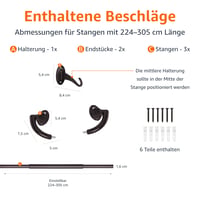 Galerie de perdea opacă Amazon Basics, extensibilă 224-305 cm, culoare bronz, pentru interior, bară curbată 4