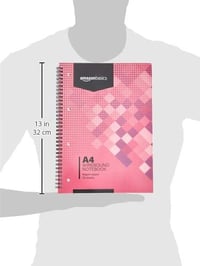 Špirálové zápisníky Amazon Basics, 5 ks, A4, 90 g/m², 70 listov/140 strán, biele, mix farieb 5