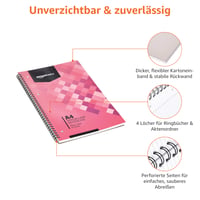 Špirálové zápisníky Amazon Basics, 5 ks, A4, 90 g/m², 70 listov/140 strán, biele, mix farieb 4