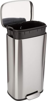 Amazon Basics Szatén Nikkel Szögletes Lágyan Záródó Fedeles Konyhai Szemetes Pedálos 30 l Konyha Fürdőszoba Iroda 1