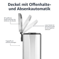 Amazon Basics Szatén Nikkel Szögletes Lágyan Záródó Fedeles Konyhai Szemetes Pedálos 30 l Konyha Fürdőszoba Iroda 6