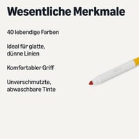 Markere lavabile cu vârf lat Amazon Basics pentru copii, set de 40 bucăți, multicolore, cu prindere confortabilă 2