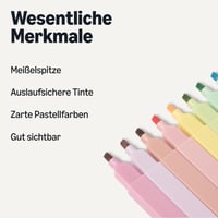 Zvýrazňovače Amazon Basics, 10 kusov, rôzne pastelové farby, skosený hrot, neprepíjajúce sa 2