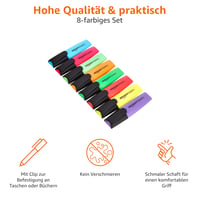 Súprava zvýrazňovačov Amazon Basics, 2 – 5 mm, viacfarebná – 8 ks 3