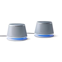 Amazon Basics Stereo 2.0 PC a notebook reproduktory, 3,5 mm AUX vstup, USB napájanie, strieborné 1