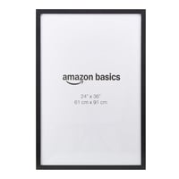 Ramă foto și pentru postere Amazon Basics, dreptunghiulară, din lemn, neagră, 61x91 cm, cu agățătoare de perete 1