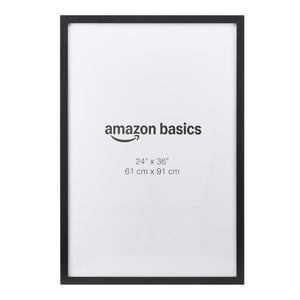 Amazon Basics obdĺžnikový čierny drevený rám na plagáty a obrazy 61x91 cm, fotorámik na zavesenie na stenu