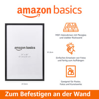 Ramă foto și pentru postere Amazon Basics, dreptunghiulară, din lemn, neagră, 61x91 cm, cu agățătoare de perete 2