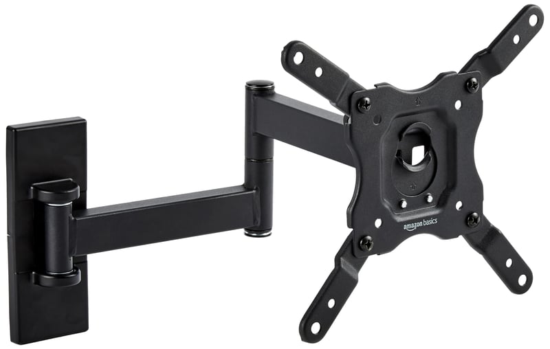 Suport de perete TV cu mișcare completă Amazon Basics pentru televizoare și monitoare plate și curbate de 12-40 inchi, max. 36 kg, VESA 200x200 mm, negru
