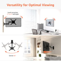 Suport de perete TV cu mișcare completă Amazon Basics pentru televizoare și monitoare plate și curbate de 12-40 inchi, max. 36 kg, VESA 200x200 mm, negru 5