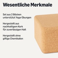 Prírodná korková podložka na jogu Amazon Basics, 23x15x8 cm – 2 ks 2
