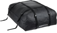Geantă portbagaj auto Amazon Basics 425L, impermeabilă, pliabilă, pentru vehicule cu bare transversale, 8 chingi de fixare consolidate, negru 1