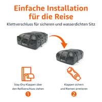 Geantă portbagaj auto Amazon Basics 425L, impermeabilă, pliabilă, pentru vehicule cu bare transversale, 8 chingi de fixare consolidate, negru 3