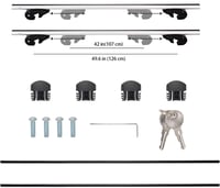 Sada strešných nosičov Amazon Basics, 142 cm, pre rozstup do 126 cm, pre vyvýšené pozdĺžne lišty, 2 ks, čierna/strieborná 3