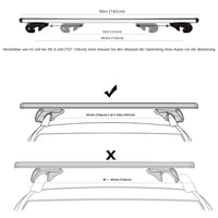 Sada strešných nosičov Amazon Basics, 142 cm, pre rozstup do 126 cm, pre vyvýšené pozdĺžne lišty, 2 ks, čierna/strieborná 2