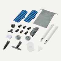 Viacúčelový parný čistič Amazon Basics, 1500 W, 1,5 l nádrž, 22 kusov príslušenstva, biely 4