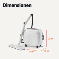 Viacúčelový parný čistič Amazon Basics, 1500 W, 1,5 l nádrž, 22 kusov príslušenstva, biely 5