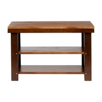 Amazon Basics tömör fenyőfa cipőtároló pad 3 szintes előszoba cipőállvány barna 70x26x45 cm 1