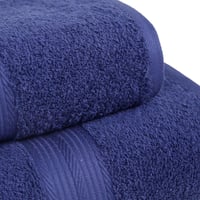 Set prosoape Amazon Basics, 4 piese, 2 prosoape de baie și 2 prosoape de mâini, albastru regal, 100% bumbac, 500 g/m², rezistent la decolorare, absorbant 2