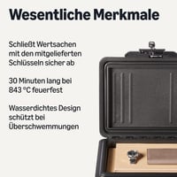Ohňovzdorná a vodotesná kazeta na dokumenty Amazon Basics so zámkom na kľúč, 6,2 l, s certifikáciou UL 72 Class 350, čierna 2