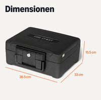 Ohňovzdorná a vodotesná kazeta na dokumenty Amazon Basics so zámkom na kľúč, 6,2 l, s certifikáciou UL 72 Class 350, čierna 5