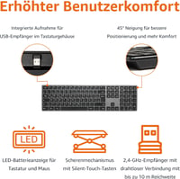 Amazon Basics újratölthető vezeték nélküli ultravékony csendes billentyűzet és egér numerikus gombsorral - fekete 3