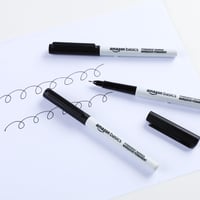 Markere cu cerneală permanentă Amazon Basics, vârf ultra-subțire, negru, set de 12 bucăți 6