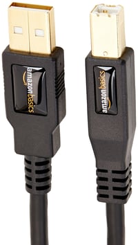 Cablu imprimantă Amazon Basics USB 2.0 A-B cu conectori placați cu aur, 1,8 m, negru 5